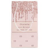 Rose Gold Glitzer kundenspezifische Monografie Kleine Geschenktüte (Vorderseite)