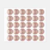 Rose Gold Glitzer Labels mit benutzerdefiniertem T Etiketten (Blatt)