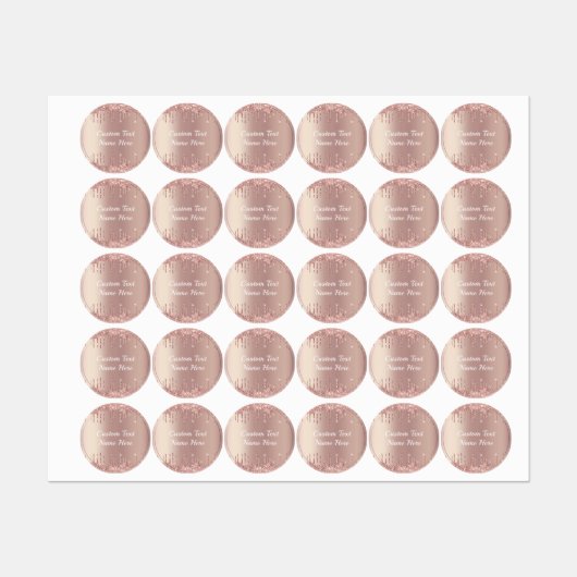 Rose Gold Glitzer Labels mit benutzerdefiniertem T Etiketten (Blatt)