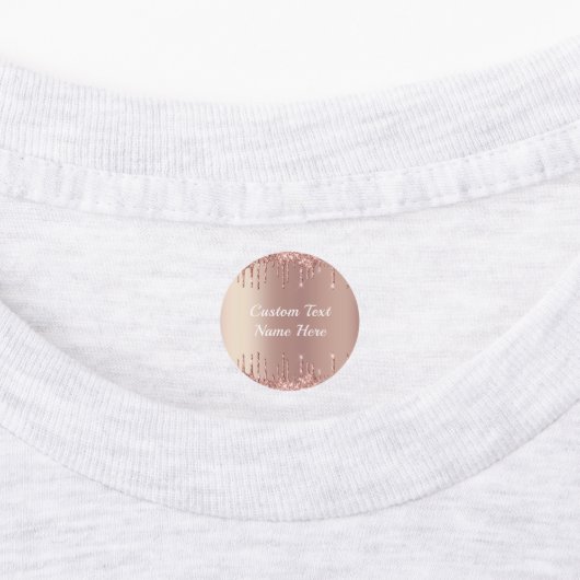 Rose Gold Glitzer Labels mit benutzerdefiniertem T Etiketten (Befestigt)