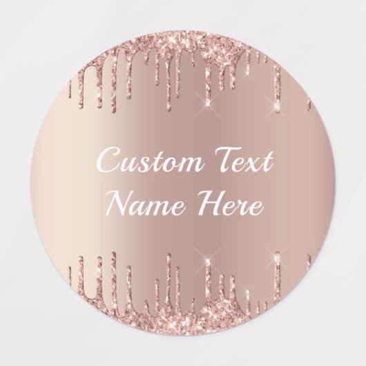 Rose Gold Glitzer Labels mit benutzerdefiniertem T Etiketten (Design 1)
