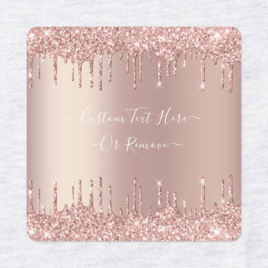 Rose Gold Glitzer Labels mit benutzerdefinierten T Etiketten (Design 3)