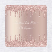 Rose Gold Glitzer Labels mit benutzerdefinierten T Etiketten (Design 1)