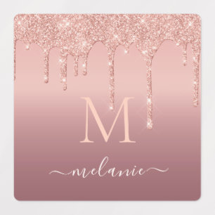 Rose Gold Glitzer Labels Personalisierter Name Let Etiketten
