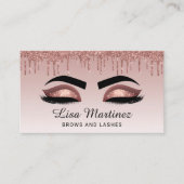 Rose Gold Glitzer Lash Brow Beauty Business Card Visitenkarte (Vorderseite)