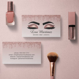 Rose Gold Glitzer Lash Brow Beauty Business Card Visitenkarte