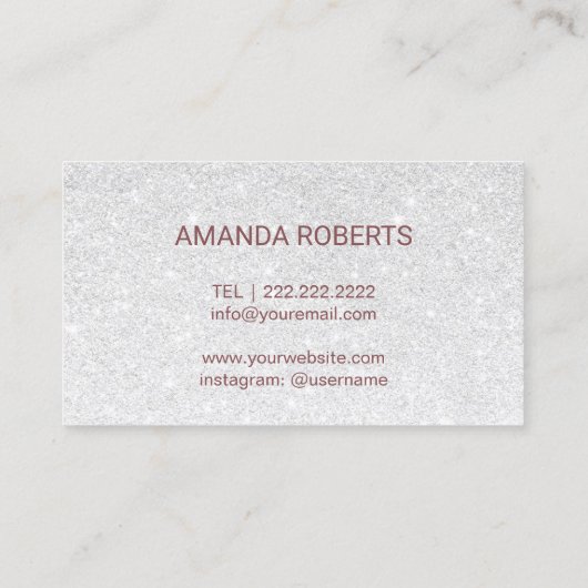 Rose Gold Glitzer Lashes & Brows Makeust Visitenkarte (Rückseite)