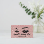 Rose Gold Glitzer Lashes & Brows Makeust Visitenkarte (Stehend Vorderseite)