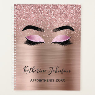 Rose Gold Glitzer Lashes Schönheitssalon 2024 Plan Planer