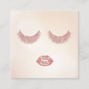Rose Gold Glitzer Lashes und Quadratische Visitenkarte