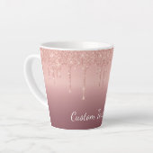 Rose Gold Glitzer Latte Tasse mit benutzerdefinier (Linke Ecke)