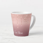 Rose Gold Glitzer Latte Tasse mit benutzerdefinier (Rechte Ecke)