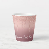 Rose Gold Glitzer Latte Tasse mit benutzerdefinier (Vorderseite)
