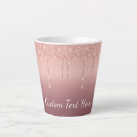 Rose Gold Glitzer Latte Tasse mit benutzerdefinier