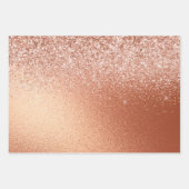 Rose Gold Glitzer Lebkuchen Herzstück Geburtstag Geschenkpapier Set (Vorderseite)