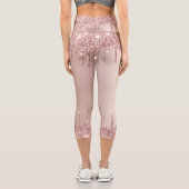 Rose Gold Glitzer Leggings mit benutzerdefiniertem (Rückseite)
