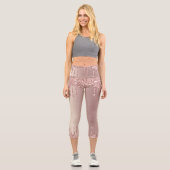Rose Gold Glitzer Leggings mit benutzerdefiniertem (Vorderseite)