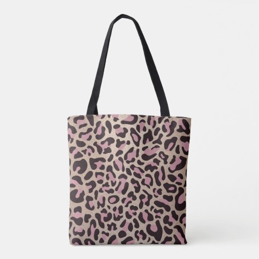 Rose Gold Glitzer Leopard drucken Totbeutel Tasche (Rückseite)