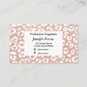 Rose Gold Glitzer Leopard Drucknails Techniker Visitenkarte (Rückseite)