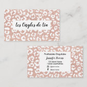 Rose Gold Glitzer Leopard Drucknails Techniker Visitenkarte (Vorne/Hinten)