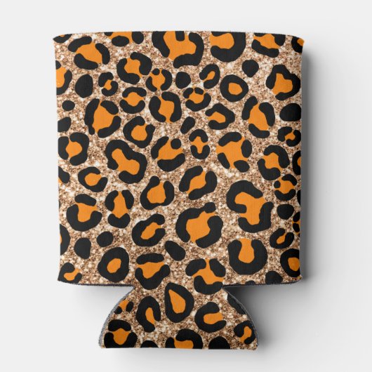 Rose Gold Glitzer Leopard Girly Cheetah Muster Dosenkühler (Rückseite)