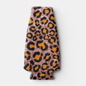 Rose Gold Glitzer Leopard Girly Cheetah Muster Flaschenkühler (Vorderseite)