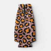 Rose Gold Glitzer Leopard Girly Cheetah Muster Flaschenkühler (Rückseite)