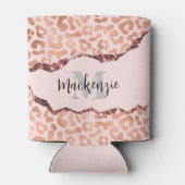 Rose Gold Glitzer Leopard Print Dosenkühler (Rückseite)