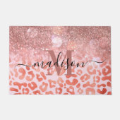 Rose Gold Glitzer Leopard Print Fußmatte (Vorderseite)