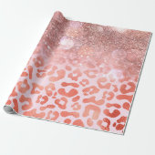Rose Gold Glitzer Leopard Print Geschenkpapier (Ungerollt)