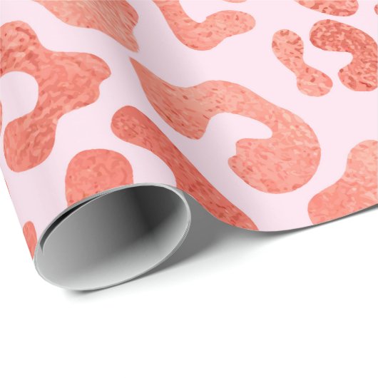 Rose Gold Glitzer Leopard Print Geschenkpapier (Rolleneckpunkt)