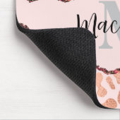 Rose Gold Glitzer Leopard Print Mousepad (Ecke)