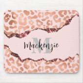 Rose Gold Glitzer Leopard Print Mousepad (Vorne)