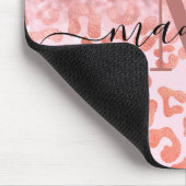 Rose Gold Glitzer Leopard Print Mousepad (Ecke)