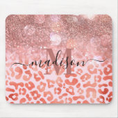 Rose Gold Glitzer Leopard Print Mousepad (Vorne)