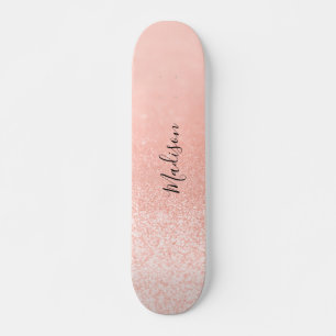 Rose Gold Glitzer Lights Personalisiert Skateboard