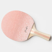 Rose Gold Glitzer Lights Personalisiert Tischtennis Schläger (Seitenansicht)