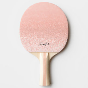Rose Gold Glitzer Lights Personalisiert Tischtennis Schläger