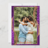 Rose Gold Glitzer Lila Mandala Foto Hochzeit Einladung (Rückseite)