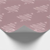 Rose Gold Glitzer & Lila Weihnachtsbaummuster Geschenkpapier (Ecke)