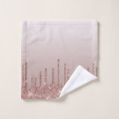 Rose Gold Glitzer Liquid Tropfen Badhandtuch Set (Waschlappen)