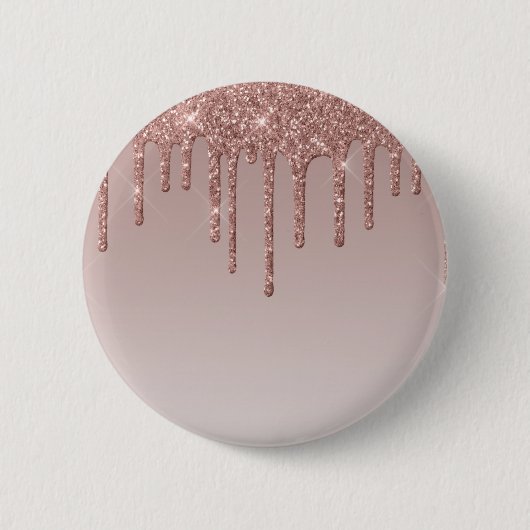 Rose Gold Glitzer Liquid Tropfen Button (Vorderseite)