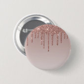 Rose Gold Glitzer Liquid Tropfen Button (Vorne & Hinten)