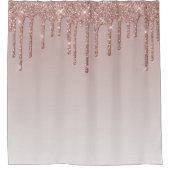 Rose Gold Glitzer Liquid Tropfen Duschvorhang (Vorderseite)