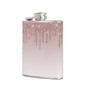 Rose Gold Glitzer Liquid Tropfen Flachmann (Links)