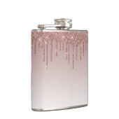 Rose Gold Glitzer Liquid Tropfen Flachmann (Rechts)