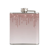 Rose Gold Glitzer Liquid Tropfen Flachmann (Rückseite)