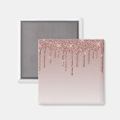 Rose Gold Glitzer Liquid Tropfen Magnet (Vorderseite/Rückseite)