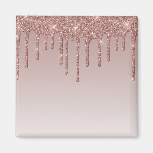 Rose Gold Glitzer Liquid Tropfen Magnet (Vorne)