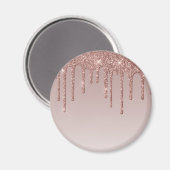 Rose Gold Glitzer Liquid Tropfen Magnet (Vorderseite/Rückseite)